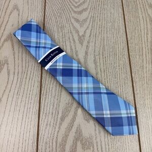 689 Club Room Men's Tie Warren Plaid 455 Light Blue $55 Polyester